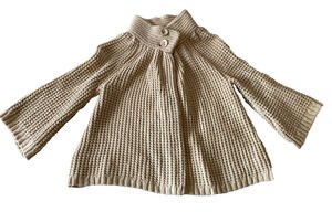 Spring + Mercer Womens Boho Cardigan Size Medium Beige Cottage Flare Sleeve